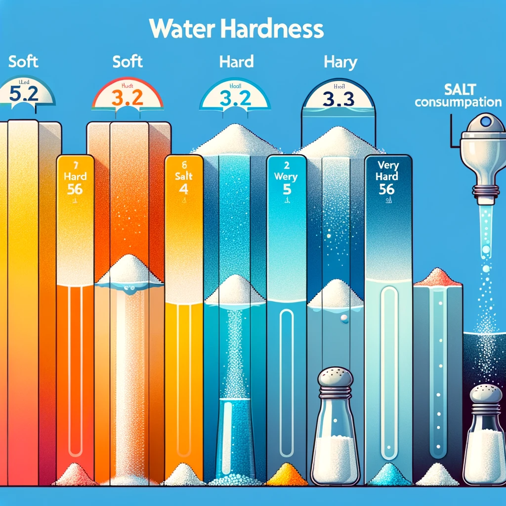  different water hardness levels and their impact on salt consumption