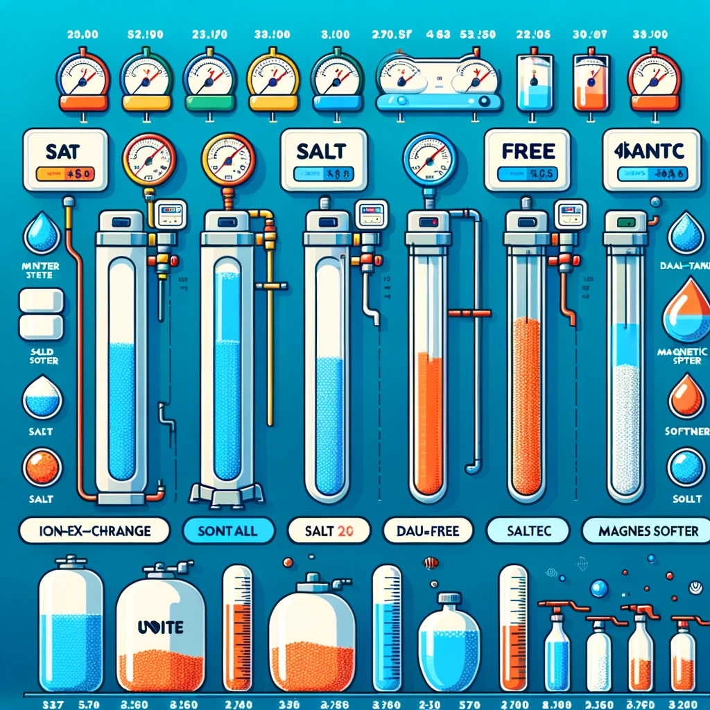 different water softener types and their salt usage rates